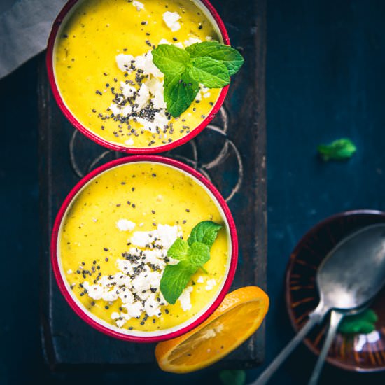 Cold Mango Cantaloupe Orange Soup