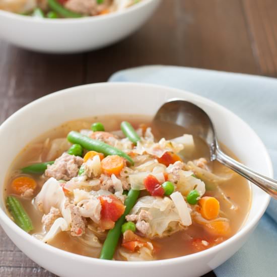 Ground Turkey & Garden Veggie Soup