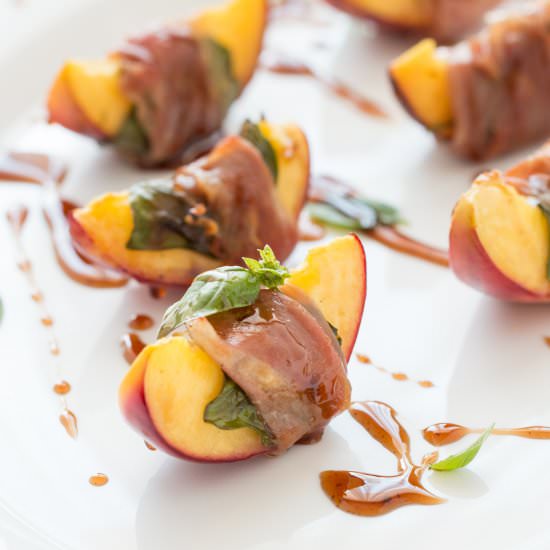 Grilled wrapped nectarines