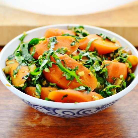oriental chard and carrots