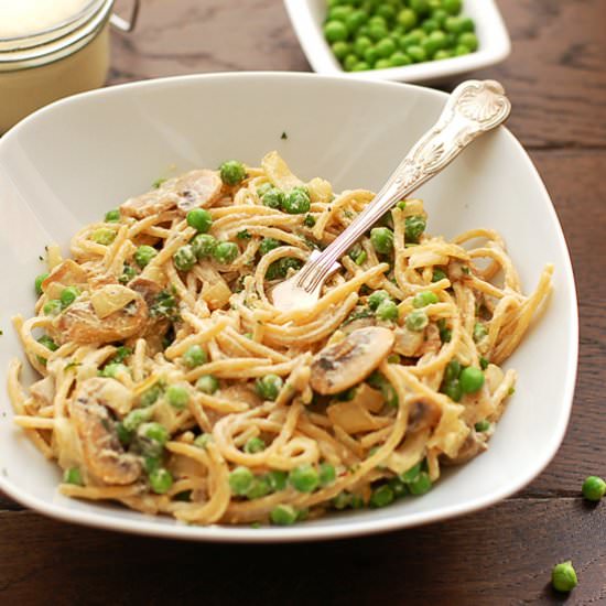Pasta Carbonara with Cashew Cheese