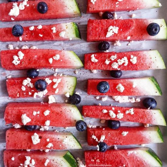 Watermelon w/ Feta and Blueberries