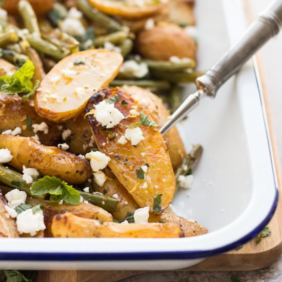 Greek Roasted Potatoes and Beans