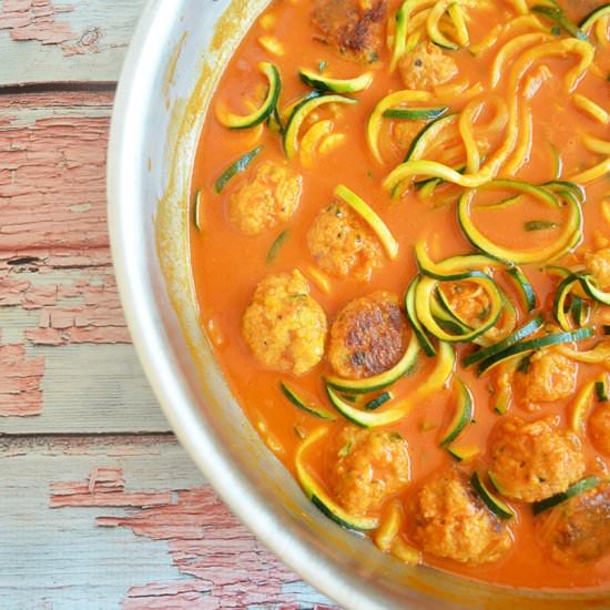 Zoodles with Turkey Meatballs