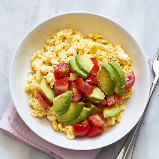 Avocado Tomato Breakfast Scramble