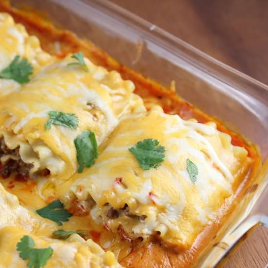 Taco Lasagna Roll Ups