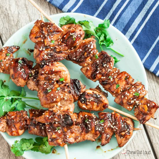 Sweet Spicy Glazed Chicken Skewers