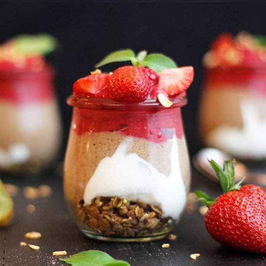 Chai Chocolate Chia Berry Parfait