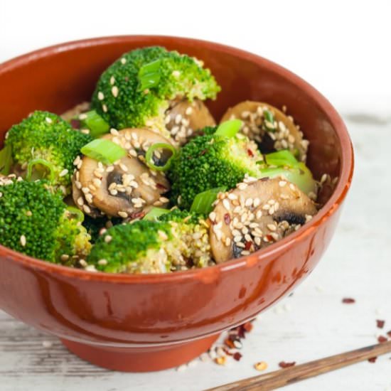 Broccoli, Mushroom & Sesame Salad