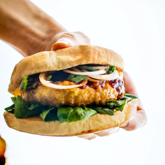 Grilled Adobo Chicken Burgers