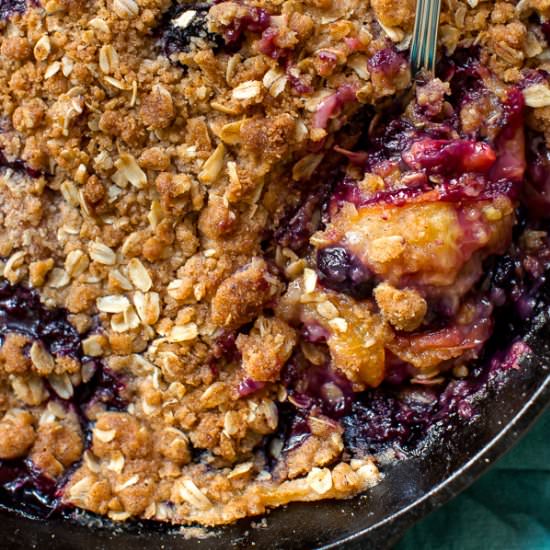 Brown Butter Blueberry Peach Crisp