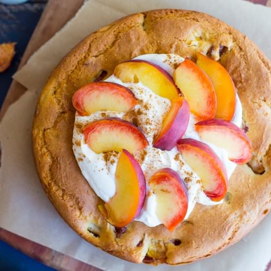 Peach Cake with Streusel Filling