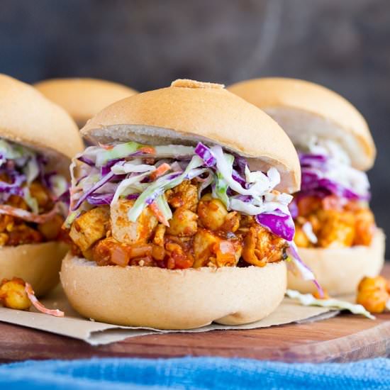 BBQ Tofu & Chickpea Sandwiches