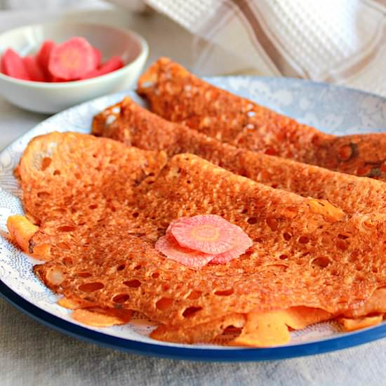 Carrot Dosa (Crepes)