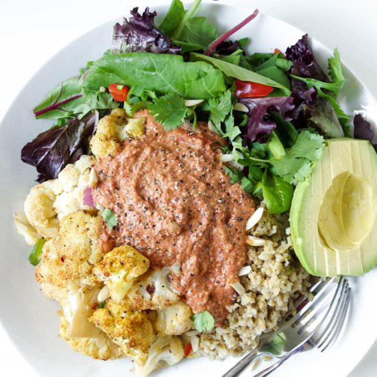 Freekeh w Roasted Red Pepper Sauce