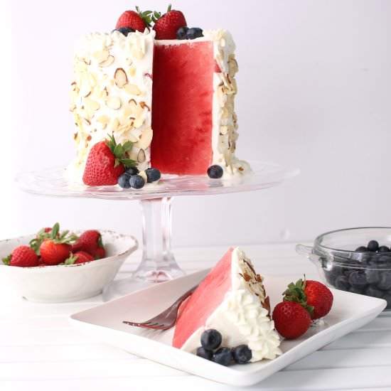 Frosted Watermelon Cake