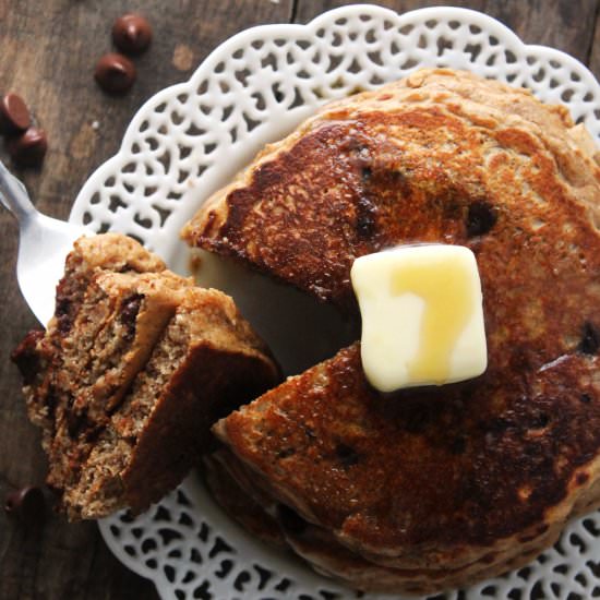 Chocolate Chip Protein Pancakes