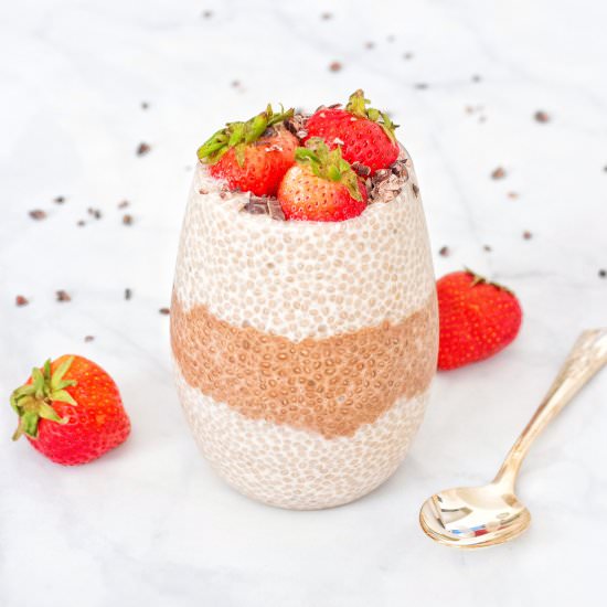 Layered Mocha and Vanilla Chia Pudding