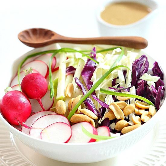 Summer Slaw with Peanut Dressing