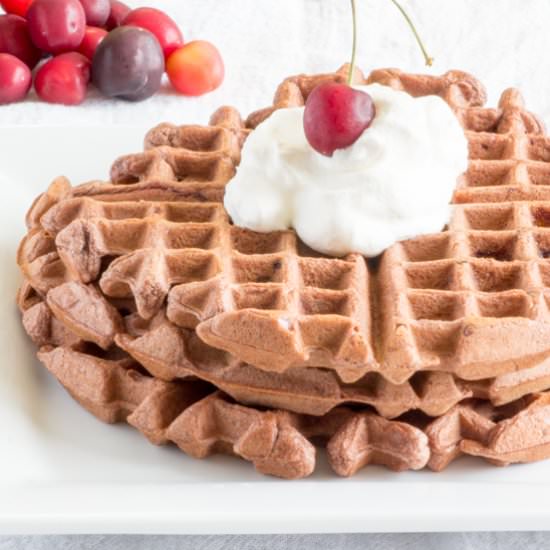 Chocolate Cherry Beet Waffles