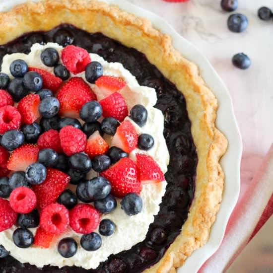 Blueberry Pie with Whipped Cream