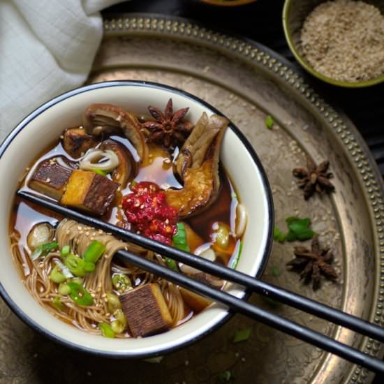Smoked Tofu and Mushroom Kombu Soup