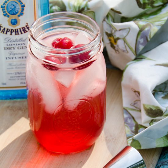 Sour Cherry French 75 Cocktail