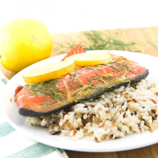 Lemon Dill Plank Salmon