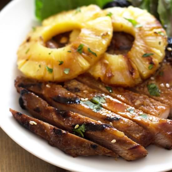Grilled Teriyaki Pork Chops