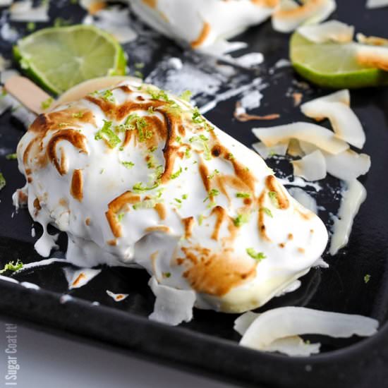 Key Lime Curd Meringue Popsicles