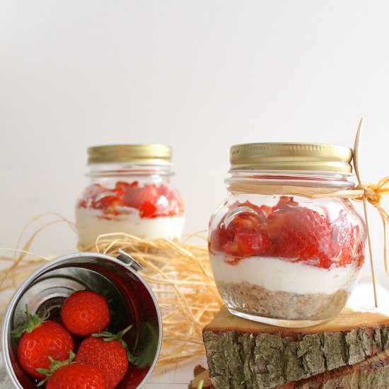 Raw Strawberry Soft Goat Cheesecake