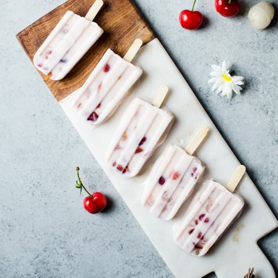 Lychee Cherry Popsicles