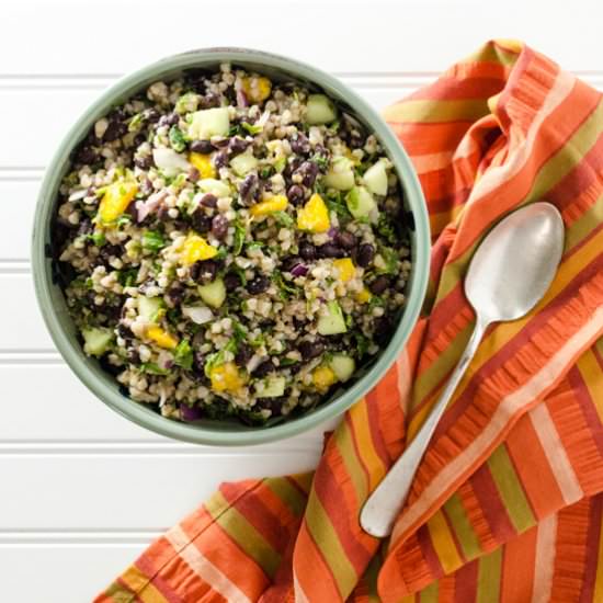 Black Bean Mango Buckwheat Salad