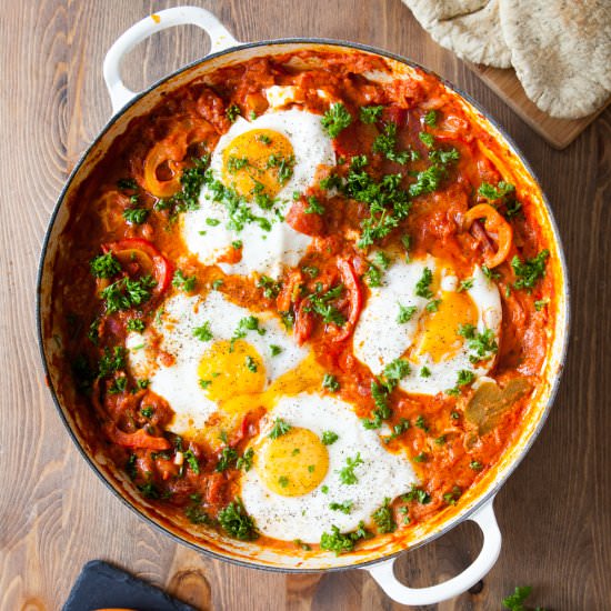 Breakfast Eggs in Creamy Tomatoes