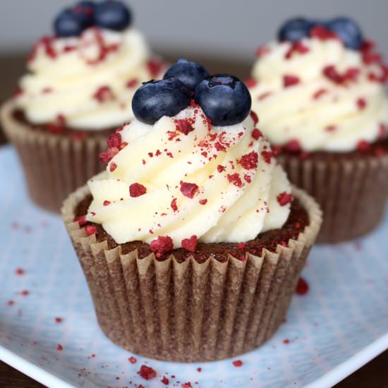 Raspberry Not-So-Red-Velvet Cupcake
