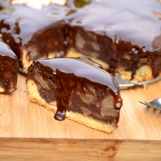 Chocolate & Pear Brownie Pie