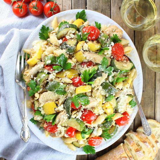 Grilled Chicken/Squash/Feta/Tomato