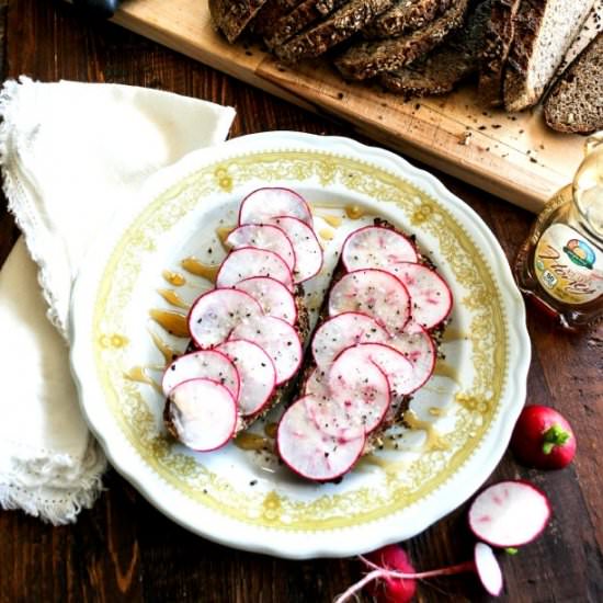 Radish Open Sandwich