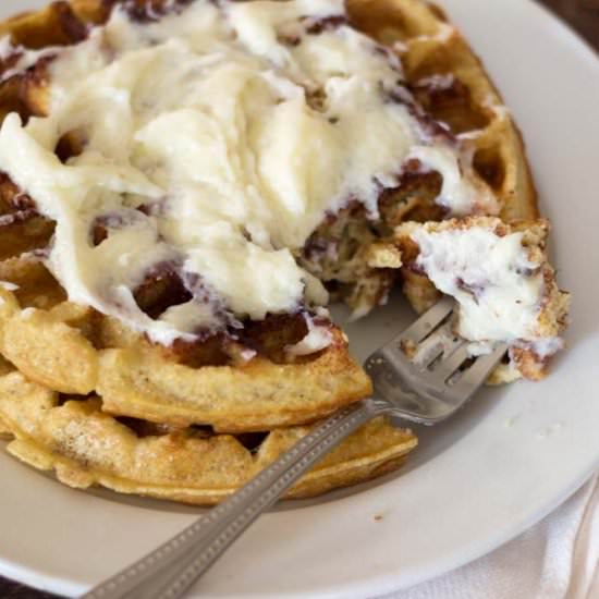 Cinnamon Roll Waffles