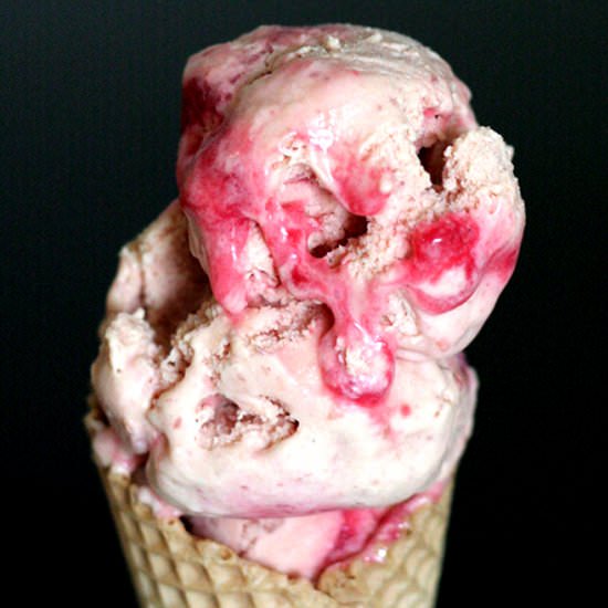 Peach and Raspberry Ripple Icecream