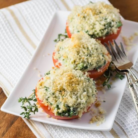 Spinach, Artichoke Stuffed Tomatoes