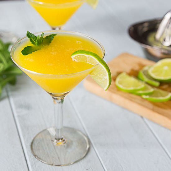 Frozen Mango Rum Cocktail with Mint