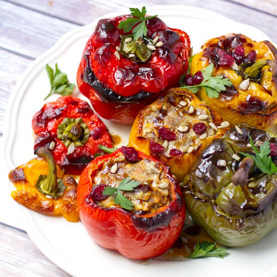 Pork & Cranberry Stuffed Peppers