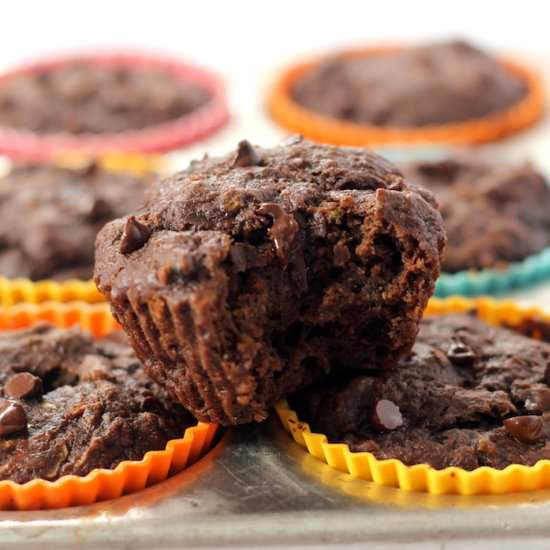 Vegan Chocolate Zucchini Muffins