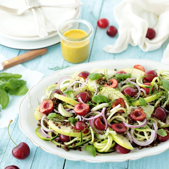 Zucchini, Cherry and Lentil Salad