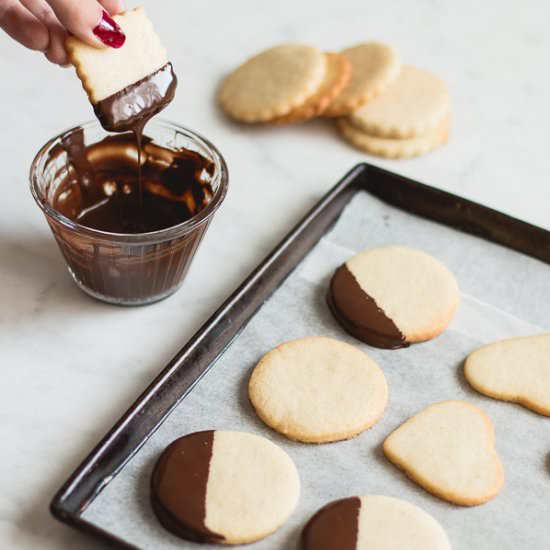 Chocolate Dipped Shortbread Cookies