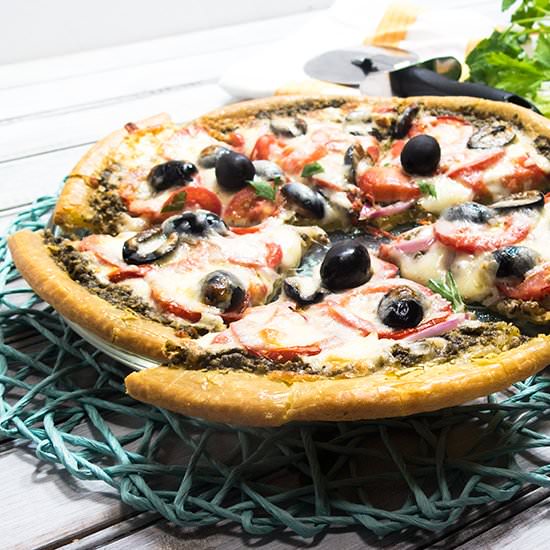 Basil Pesto & Tomato Pizza
