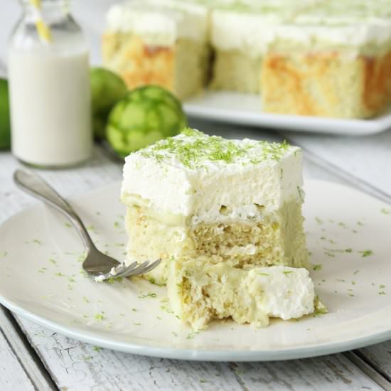 Healthy Key Lime Poke Cake