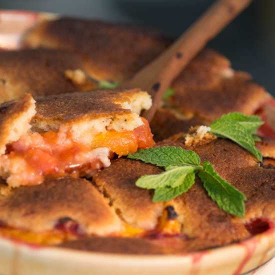 Reduced Sugar Peach Cobbler