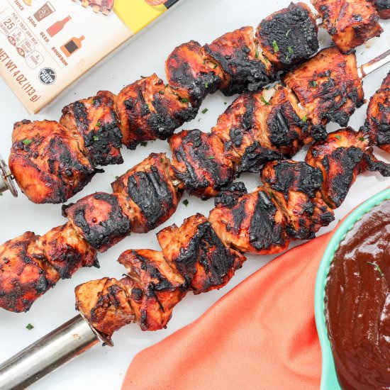 Honey Bourbon Chicken Skewers